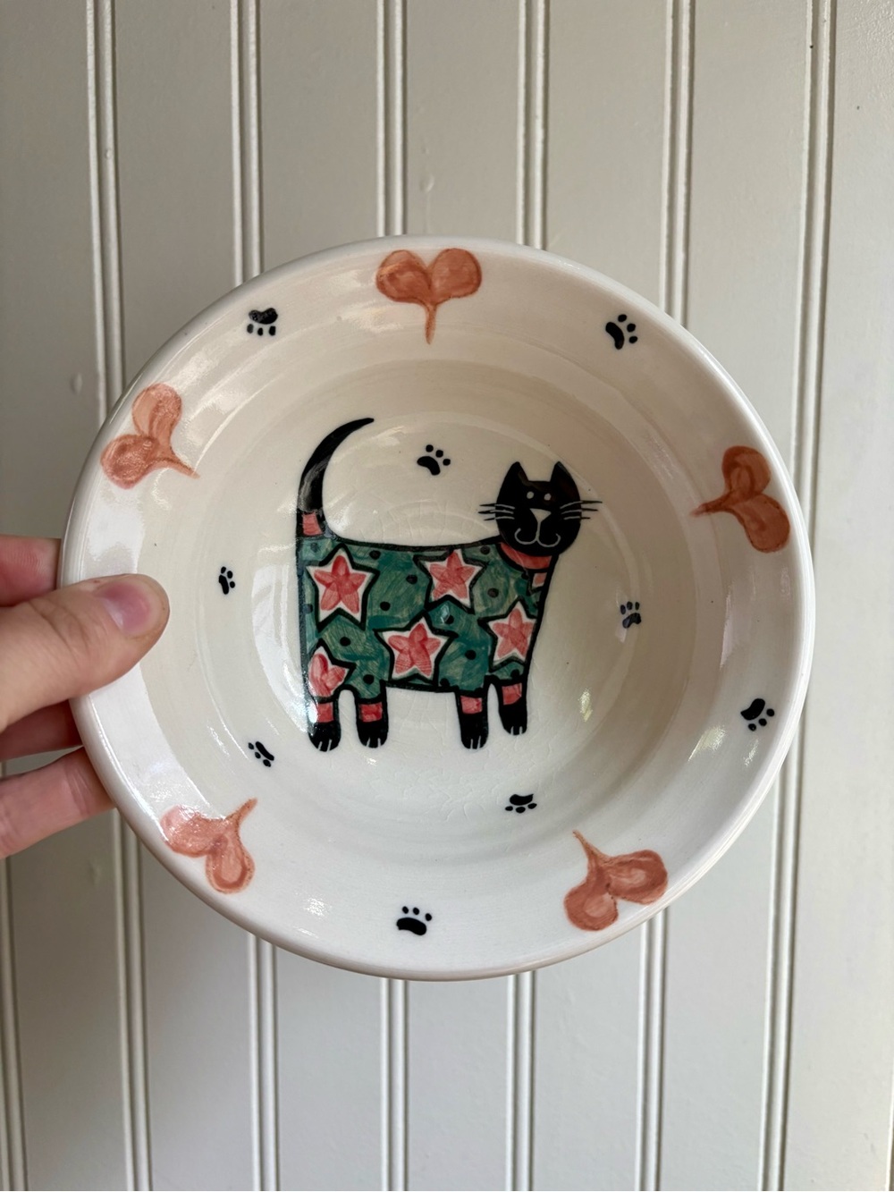 Vintage Margie Weinstein Whimsical Black Cat Ceramic Bowl Studio Pottery Artist - Picture 5 of 9